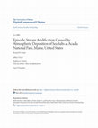 Research paper thumbnail of Episodic Stream Acidification Caused by Atmospheric Deposition of Sea Salts at Acadia National Park, Maine, United States