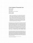 Research paper thumbnail of Transaction costs and security return behavior : the effect on systematic risk estimation and firm size /