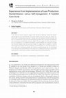 Research paper thumbnail of Experiences from Implementation of Lean Production: Standardization versus Self-management: A Swedish Case Study