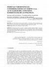 Research paper thumbnail of Inercias y Resistencias. Consideraciones en torno a la actualidad del criterio schmittiano de  lo político