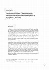 Research paper thumbnail of "Metaphor and Spatial Conceptualization: Observations on Orientational Metaphors in Lycophron’s Alexandra", in: F. Horn/C. Breytenbach (Edd.): Spatial Metaphors: Ancient Texts and Transformations, Edition Topoi: Berlin 2016, 85-102.