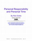 Research paper thumbnail of Personal Responsibility and Personal Time