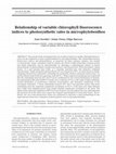 Research paper thumbnail of Relationship of variable chlorophyll fluorescence indices to photosynthetic rates in microphytobenthos