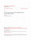 Research paper thumbnail of Letras transversales: obras escogidas (ensayo, poesía, relatos, teatro) by Juan Tomás Ávila Laurel.  Ed. & Intro. Elisa Rizo. Madrid: Verbum, 2012.