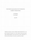 Research paper thumbnail of Did the Multi-fiber Agreement Make the NAFTA Politically More Acceptable? A Theoretical Analysis