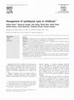 Research paper thumbnail of Management of epididymal cysts in childhood