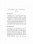 Research paper thumbnail of Color and Shape: A Plea for Equal Treatment (Philosophers' Imprint 2016)