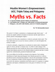 Research paper thumbnail of Muslim Women’s Empowerment; UCC, Triple Talaq and Polygamy: Myths vs. Facts