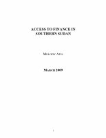 Research paper thumbnail of Access to Finance in South Sudan