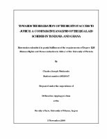 Research paper thumbnail of Toward the realistions of the right of access to justice: a comparative analysis of the legal aid schemes in Tanzania and Ghana