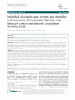 Research paper thumbnail of Individual education, area income, and mortality and recurrence of myocardial infarction in a Medicare cohort: the National Longitudinal Mortality Study