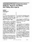 Research paper thumbnail of Carpodacus Finches in South Carolina's Piedmont: Migration, Sex Ratios, Site Fidelity, and Longevity