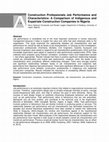 Research paper thumbnail of Construction Professionals Job Performance and Characteristics: A Comparison of Indigenous and Expatriate Construction Companies in Nigeria