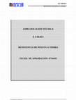 Research paper thumbnail of RESISTENCIA DE PUESTA A TIERRA RESISTENCIA DE PUESTA A TIERRA FECHA DE APROBACIÓN: 07/04/05