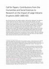 Research paper thumbnail of CfP: Historical Research on the Impact of Large Volcanic Eruptions