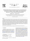 Research paper thumbnail of Relationships between operational practices and performance among early adopters of green supply chain management practices in Chinese manufacturing enterprises