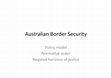 Research paper thumbnail of Australian Border Security: a policy model and its points of migration back to Europe in 2015-16