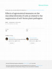 Research paper thumbnail of Effects of agronomical measures on the microbial diversity of soils as related to the suppression of soil-borne plant pathogens