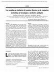 Research paper thumbnail of Los modelos de simulación de eventos discretos en la evaluación económica de tecnologías y productos sanitarios