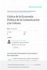 Research paper thumbnail of Crítica de la economía política de la comunicación y la cultura