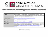 Research paper thumbnail of Local‐to continental‐scale variation in the richness and composition of an aquatic food web