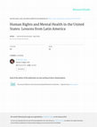 Research paper thumbnail of Human rights and mental health in the United States: Lessons from Latin America