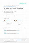 Research paper thumbnail of AIDS and agriculture in Zambia