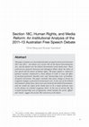 Research paper thumbnail of Section 18C, Human Rights, and Media Reform: An Institutional Analysis of the 2011–13 Australian Free Speech Debate