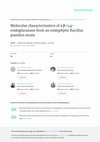 Research paper thumbnail of Molecular characterization of a β-1, 4-endoglucanase from an endophytic Bacillus pumilus strain