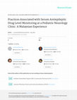 Research paper thumbnail of Practices Associated with Serum Antiepileptic Drug Level Monitoring at a Pediatric Neurology Clinic: A Malaysian Experience