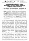 Research paper thumbnail of Developmental consequences of poor phonological short‐term memory function in childhood: a longitudinal study