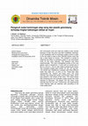 Research paper thumbnail of Pengaruh sudut kemiringan atap seng dan plastik gelombang terhadap tingkat kebisingan akibat air hujan