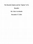 Research paper thumbnail of The Benedict Option and the " Option " of St. Benedict