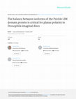 Research paper thumbnail of The balance between isoforms of the prickle LIM domain protein is critical for planar polarity in Drosophila imaginal discs