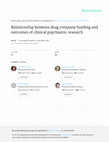 Research paper thumbnail of Relationship between drug company funding and outcomes of clinical psychiatric research