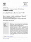 Research paper thumbnail of A method for implementation of nutritional therapy in hospitals