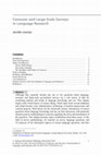 Research paper thumbnail of Leeman, J. (2017). Censuses and large-scale surveys in language research. In K. A. King, Y.-J. Lai, & S. May (Eds.), Research Methods in Language and Education. Cham: Springer International Publishing. 83–97.