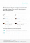 Research paper thumbnail of Development of liquid microjunction extraction strategy for improving protein identification from tissue sections