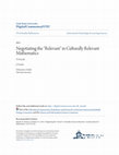 Research paper thumbnail of Negotiating the Relevant in Culturally Relevant Mathematics