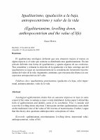 Research paper thumbnail of Igualitarismo, igualación a la baja, antropocentrismo y valor de la vida