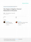 Research paper thumbnail of The Origins of Algebra: From al-Khwarizmi to Descartes