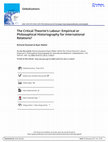 Research paper thumbnail of The Critical Theorist's Labour: Empirical or Philosophical Historiography for International Relations?