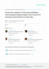 Research paper thumbnail of Proteomic analysis of Glossina pallidipes salivary gland hypertrophy virus virions for immune intervention in tsetse fly colonies