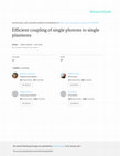 Research paper thumbnail of Efficient coupling of single photons to single plasmons