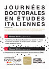 Research paper thumbnail of Co-organisation des Journées doctorales en études italiennes - CRIX - Université Paris Ouest Nanterre la Défense (2014)