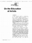 Research paper thumbnail of On the Education of Artists