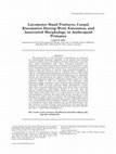 Research paper thumbnail of Locomotor Hand Postures, Carpal Kinematics During Wrist Extension, and Associated Morphology in Anthropoid Primates