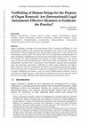 Research paper thumbnail of Trafficking of Human Beings for the Purpose of Organ Removal: Are (International) Legal Instruments Effective Measures to Eradicate the Practice