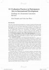 Research paper thumbnail of Evaluation practices in participatory arts in international development: findings of a systematic literature review. In Stupples, P., & K. Teaiwa (Eds.) Contemporary perspectives in art and international development, pp. 221-237. London: Routledge. ISBN 9781138024700