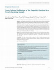 Research paper thumbnail of Cross-cultural validation of the empathy quotient in a French-speaking sample